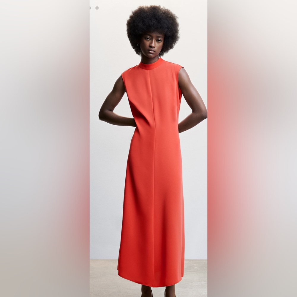 Mango midi red dress in size M